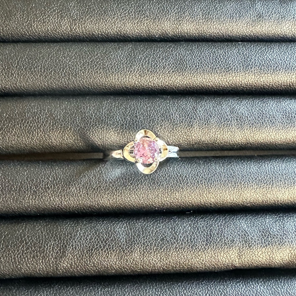 Moissanite Platinum Four-Leaf Clover Shape Adjustable Ring